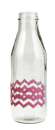 Large Milk Botlle - Pink Chevron Stripes